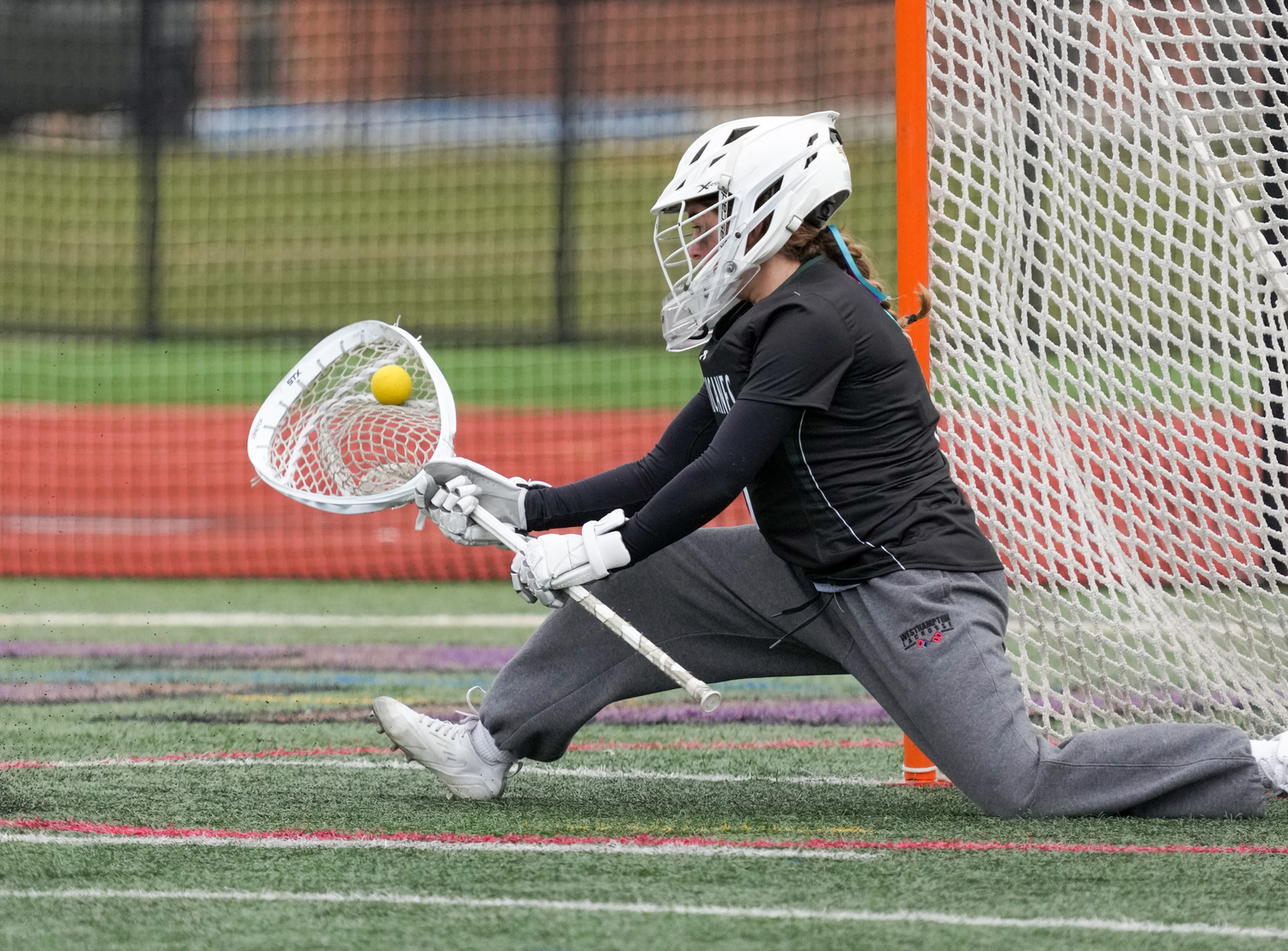 Junior goalkeeper Maya Farnan makes a stop. RON ESPOSITO