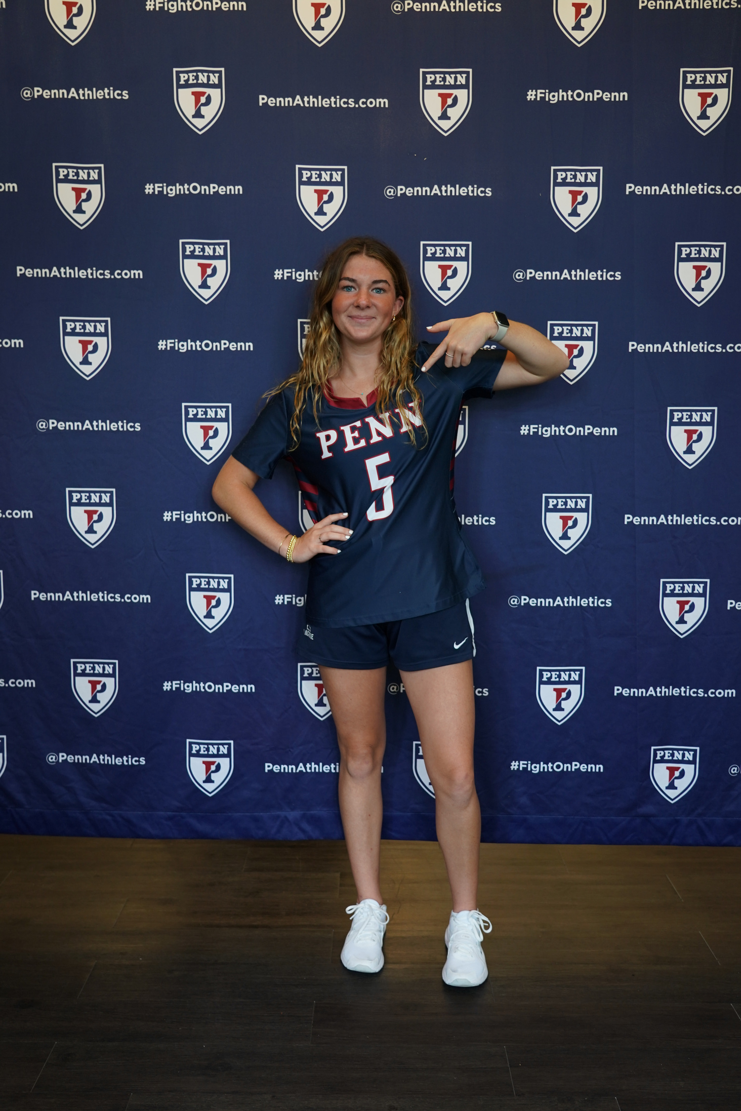 Westhampton Beach junior goalkeeper Maya Farnan during her University of Pennsylvania photoshoot. COURTESY MAYA FARNAN