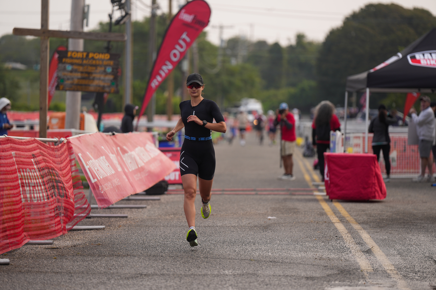 A triathlete does the running portion of the race.   RON ESPOSITO