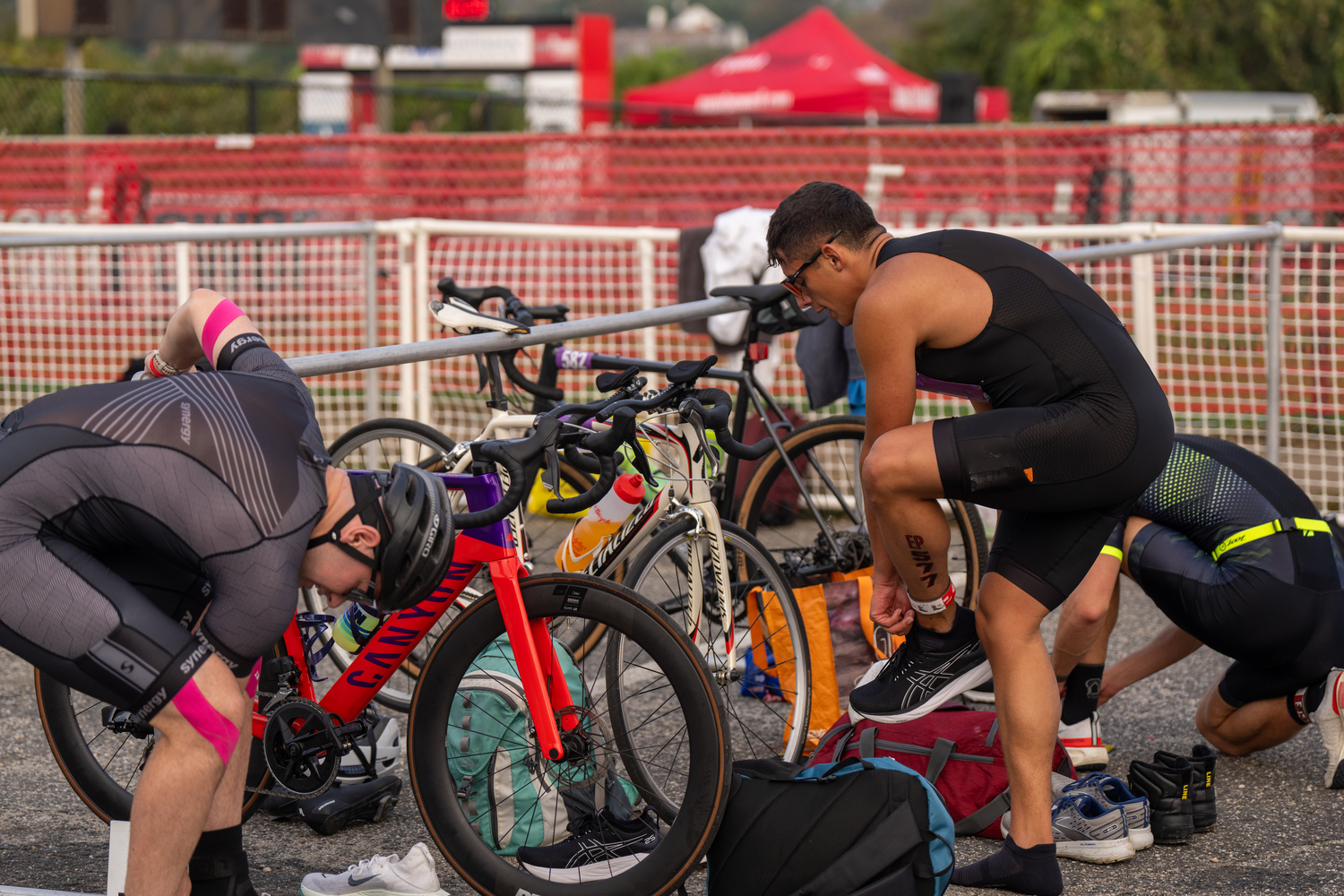 Finishing the bike portion.   RON ESPOSITO