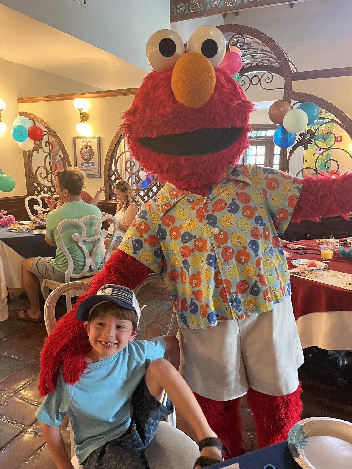 Nathaniel at a Sesame Street breakfast at Beaches.