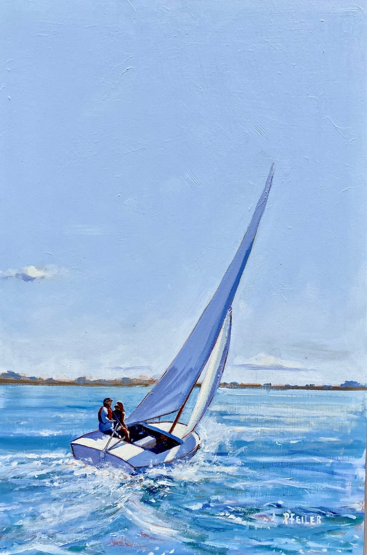 A sailing scene by Patricia Feller of Thirty Squared Art Collective. COURTESY THE ARTIST