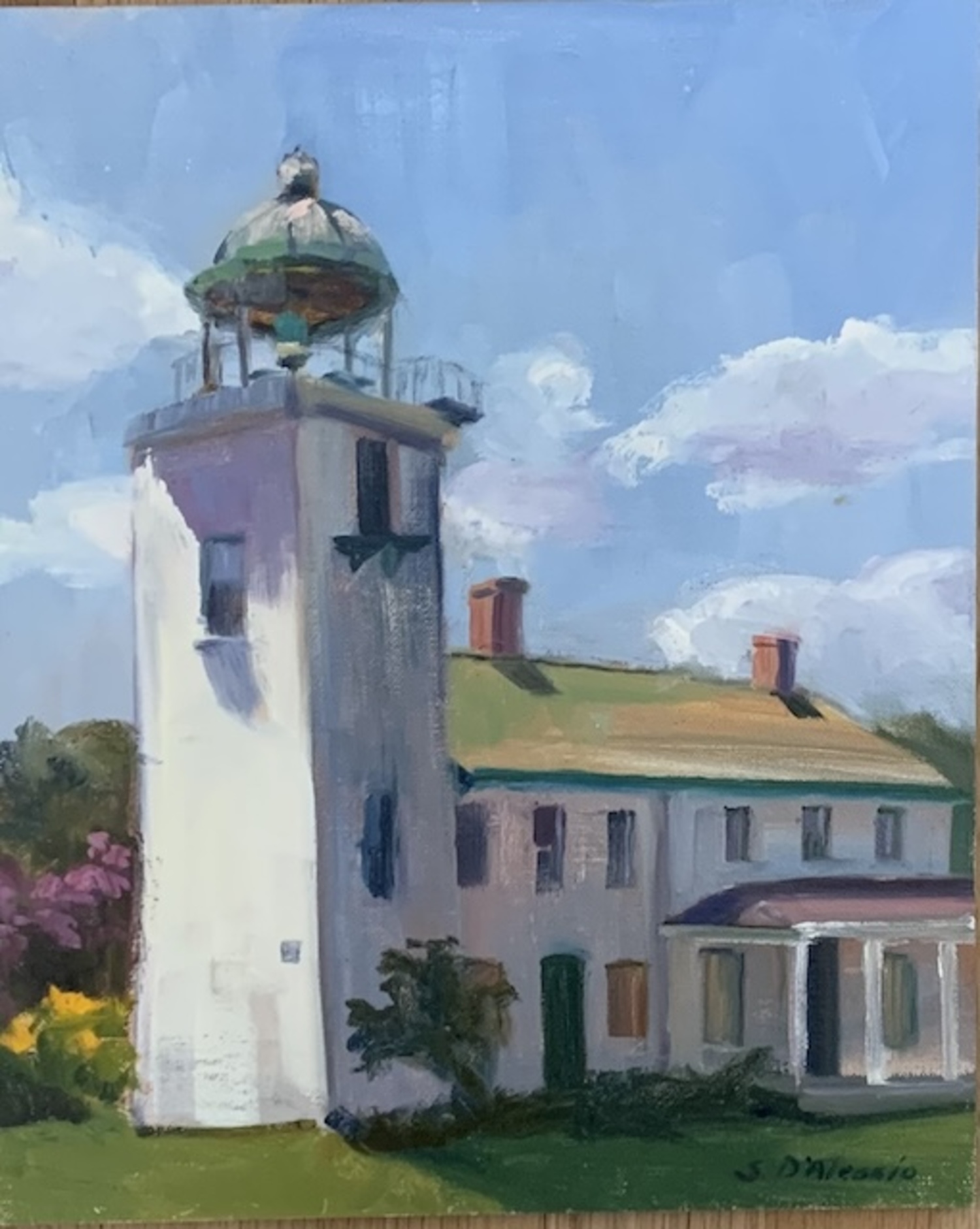 A lighthouse painting by Susan D'Alessio of Thirty Squared Art Collective. COURTESY THE ARTIST