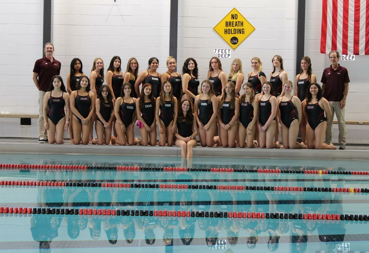 The East Hampton/Pierson/Bridgehampton girls swim team.