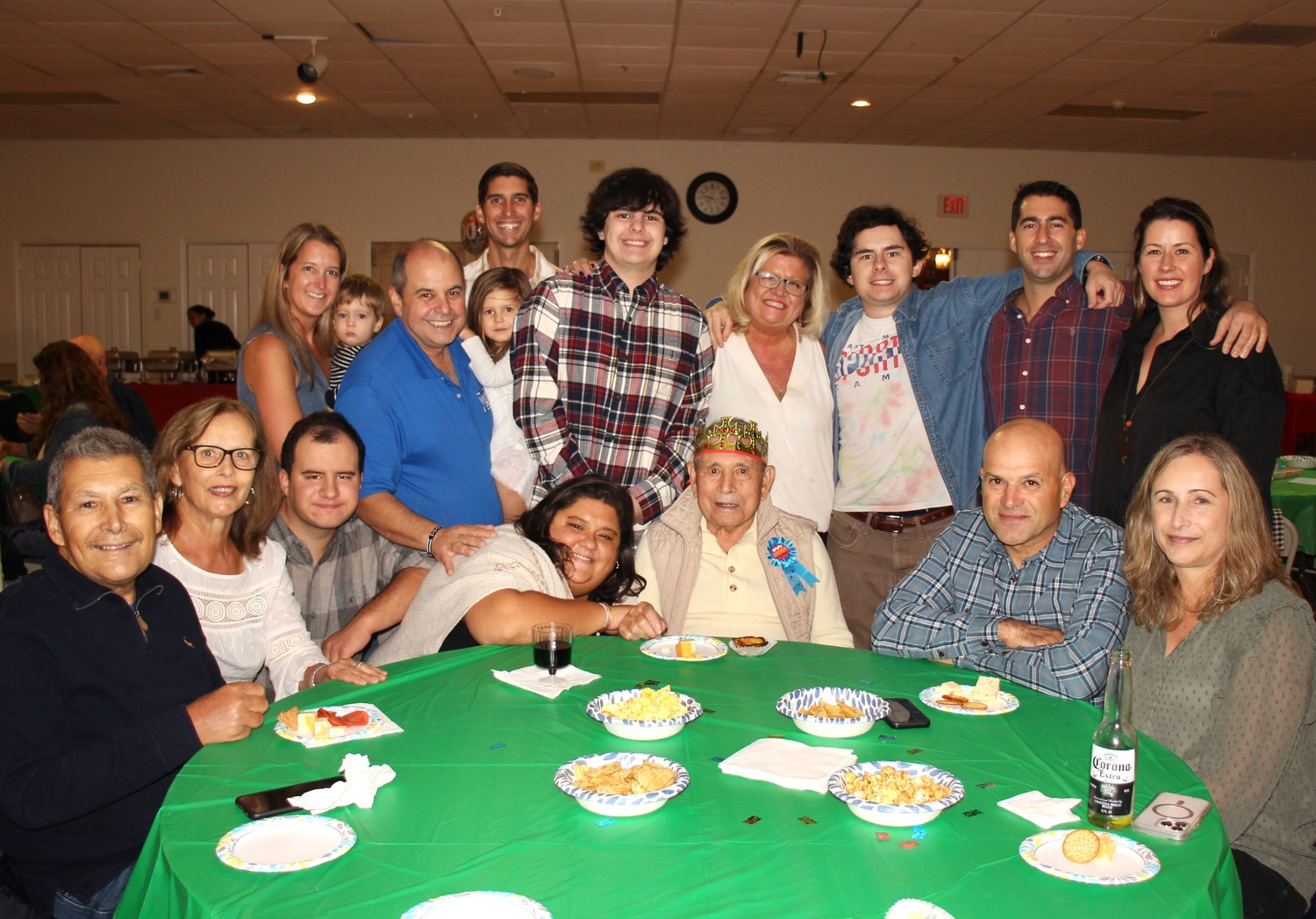 Manuel Joaquin DaSilva Vilar celebrated his 100th birthday with family members at the American Legion Post in Amagansett on Saturday. Kyril Bromley photo