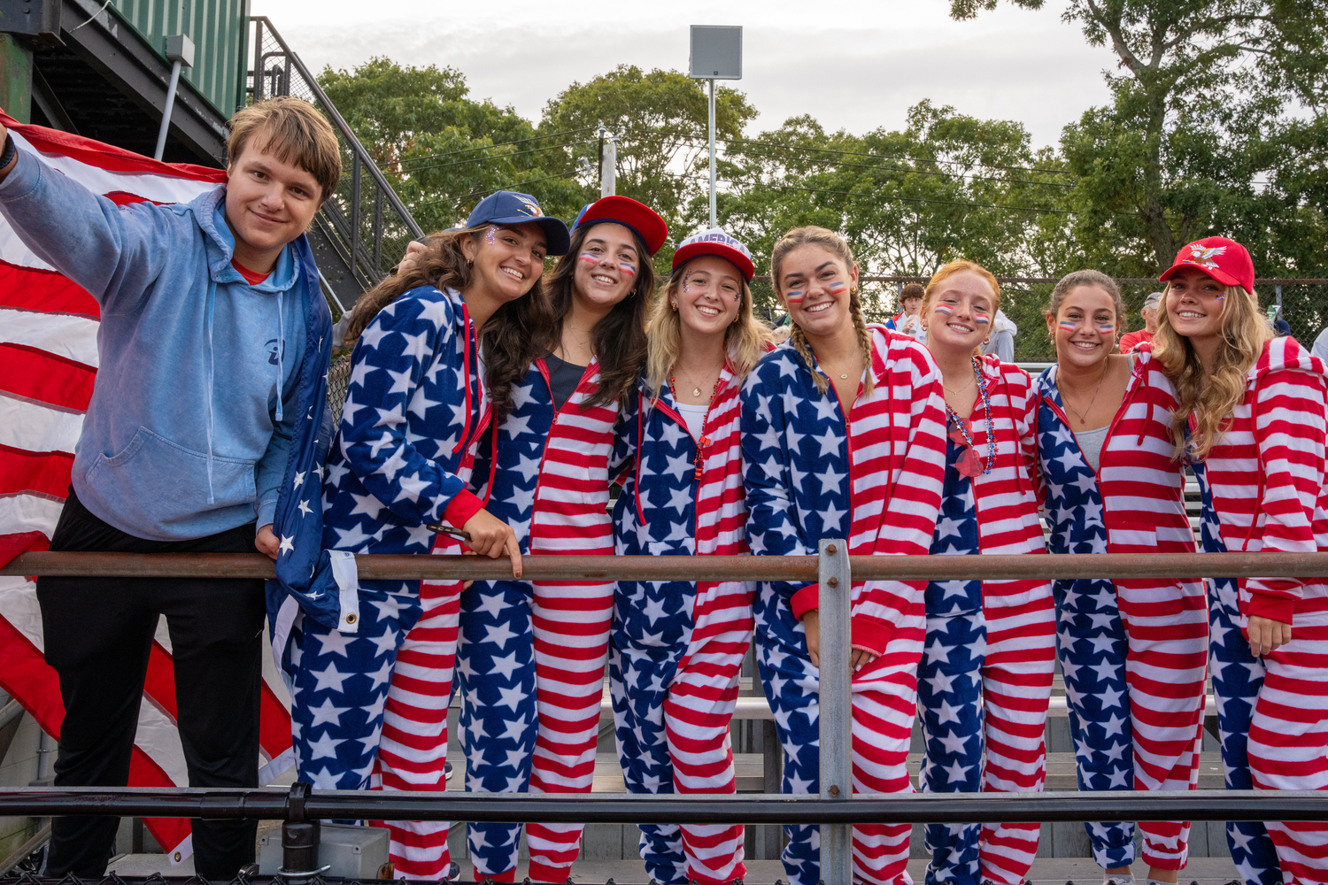 The theme for Friday night's homecoming game was stars and stipes as the Hurricanes wore their red, white and blue uniforms.   RON ESPOSITO