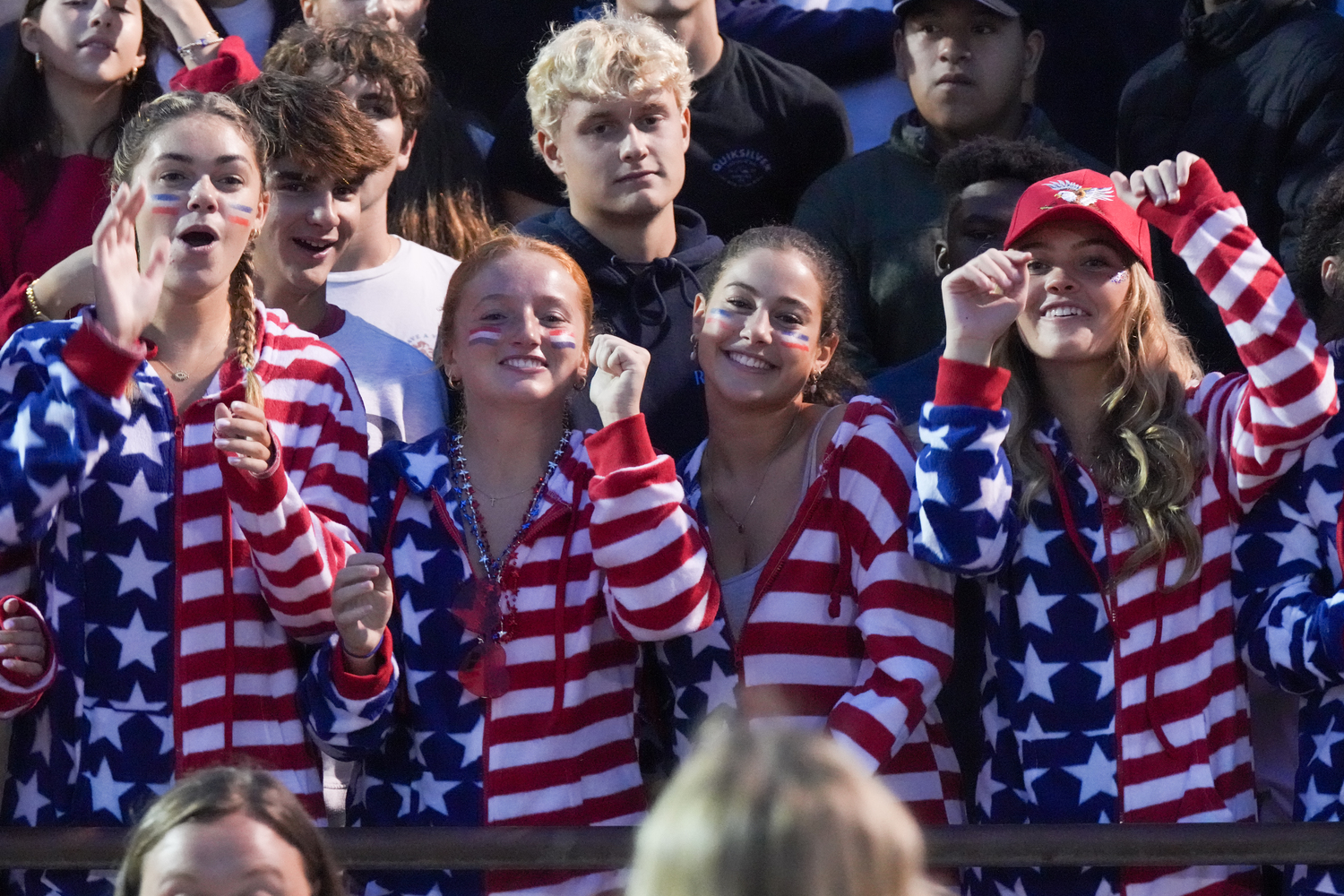 The theme for Friday night's homecoming game was stars and stipes as the Hurricanes wore their red, white and blue uniforms.   RON ESPOSITO