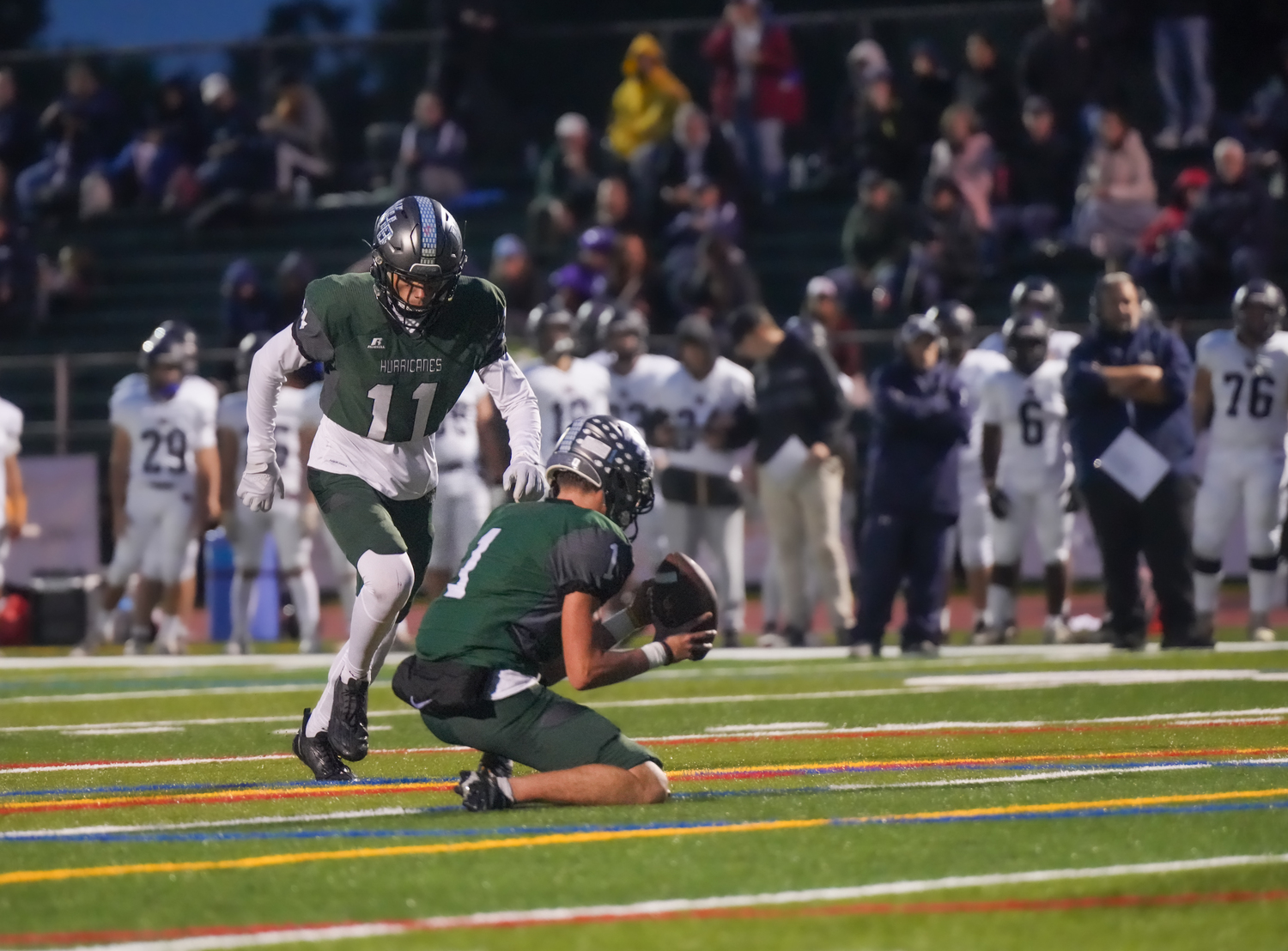 Westhampton Beach senior Michael LoRusso gets set to kick an extra point. He was 6 for 6 throughout the game.   RON ESPOSITO