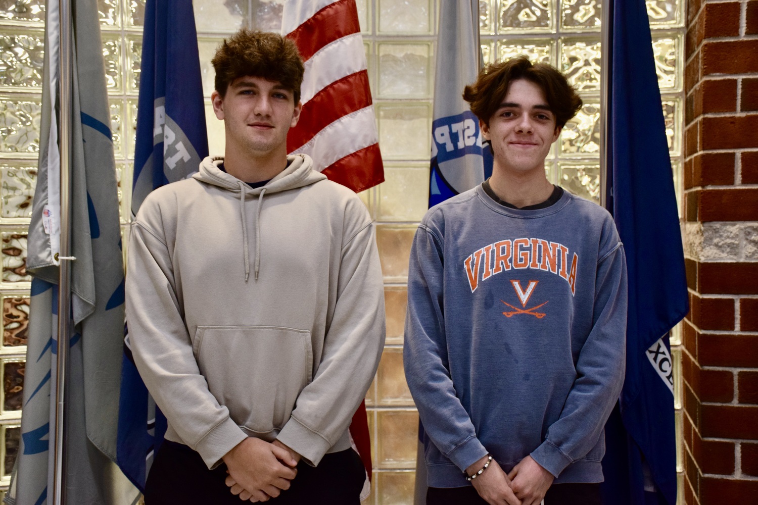 Eastport-South Manor Jr.-Sr. High School students Brody Burke, left, and Sean O’Neill were named Commended Students in the 2024 National Merit Scholarship Program. COURTESY EASTPORT-SOUTH MANOR SCHOOL DISTRICT