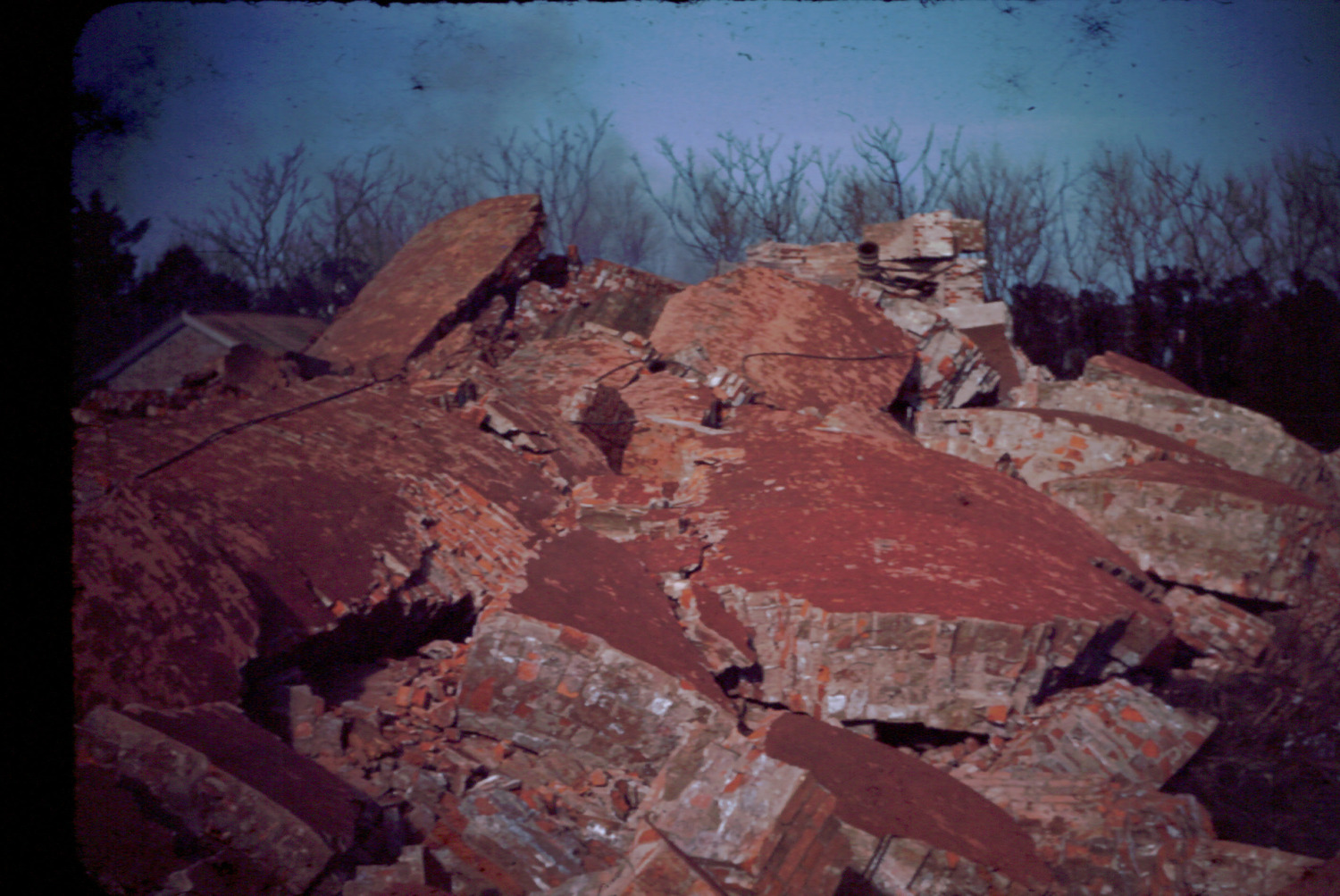 Rubble from the Shinnecock Lighthouse after its demolition in 1948.