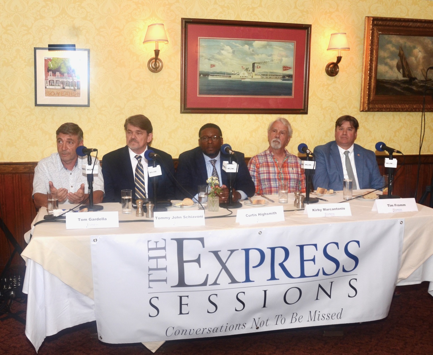 Panel members offered suggestions for combating the affordable housing crisis at the October 12 Express Sessions at The American Hotel in Sag Harbor. KYRIL BROMLEY