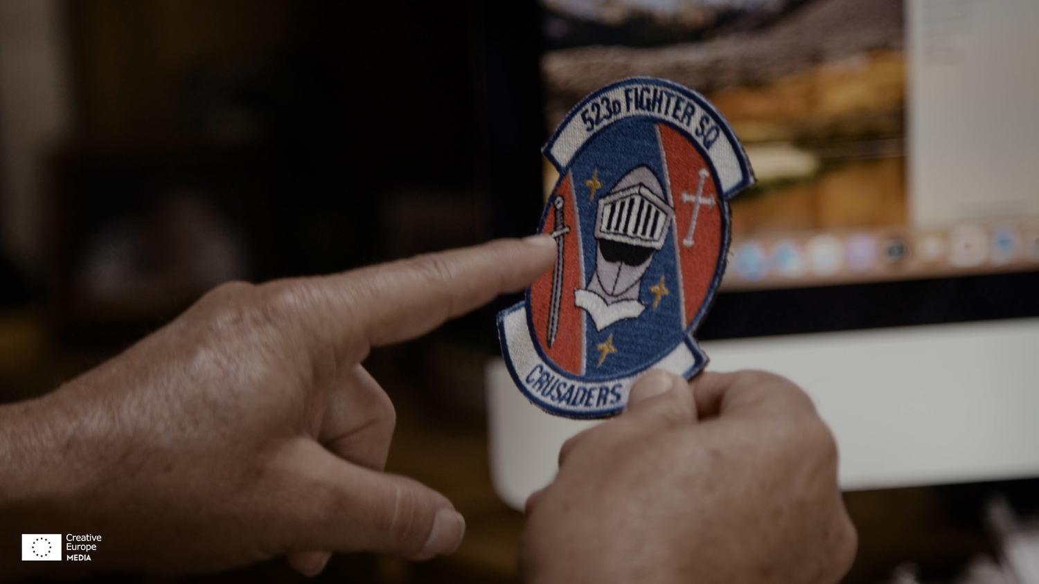 A military patch shown in a scene from Tonje Hessen Schei’s documentary 