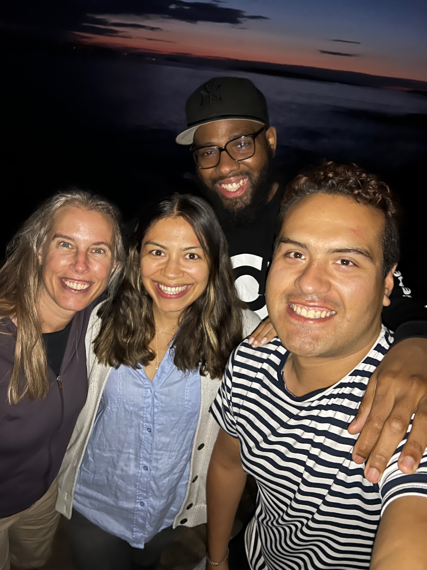 Jennifer Keller, Diana DePaula, Shaun McFadden and Alejandro Mundo spent time in nature as part of the restorative practices offered at the MacArthur Foundation Institute on Climate and Equity. COURTESY JENNIFER KELLER