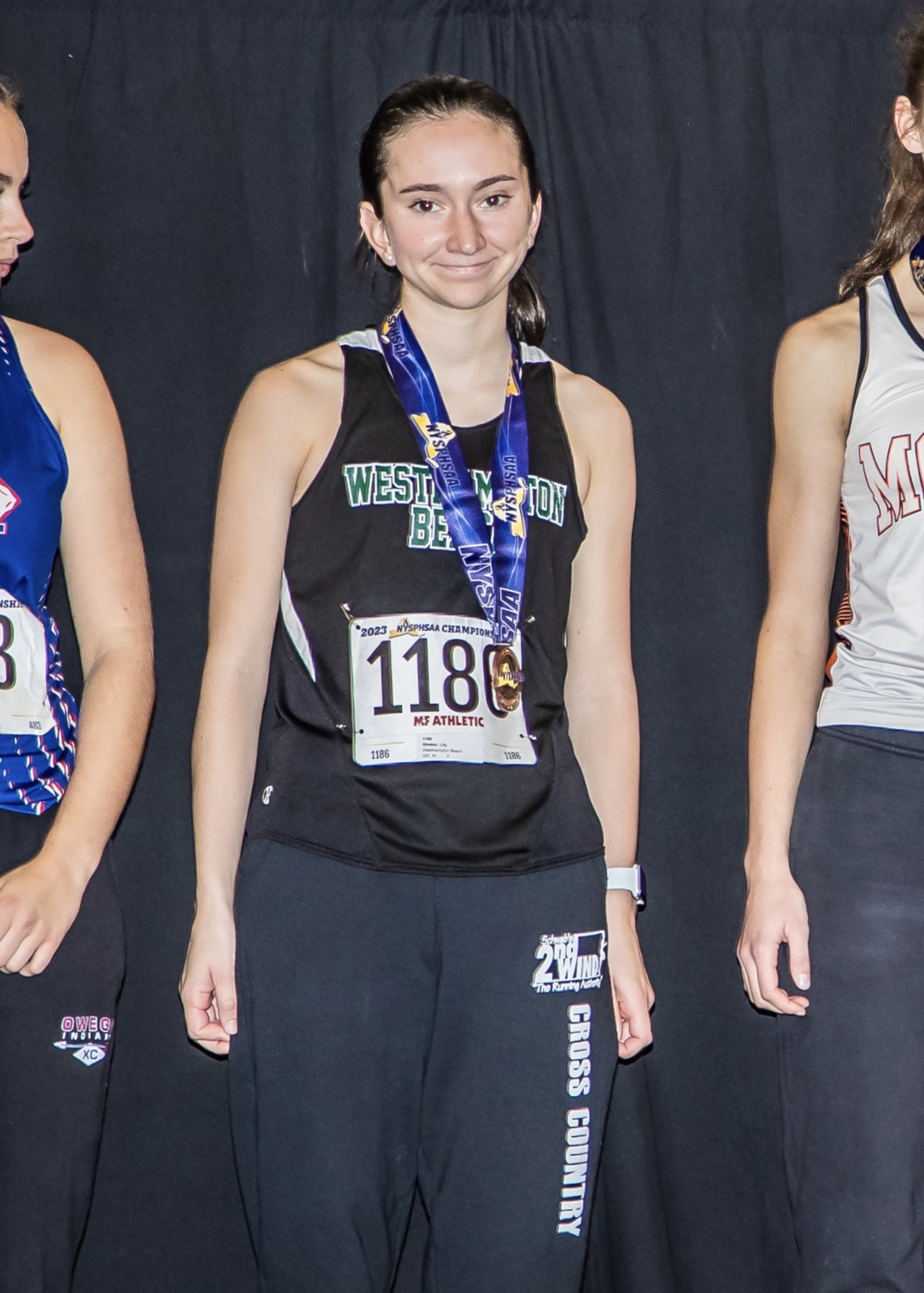 Westhampton Beach junior Lily Strebel earned a seventh-place finish at the Class B girls cross country state championship at Vernon Verona Sherrill High School November 11. BEYOND THE PRINT/DAVID WILLIAMS