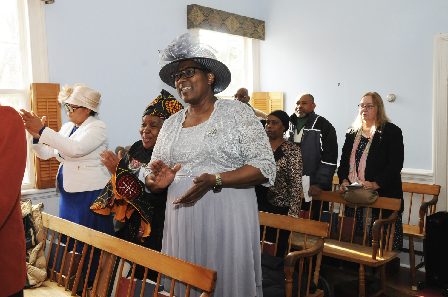 Sister Andrea James at the East Hampton Church Of God Seventh Day Thanksgiving 