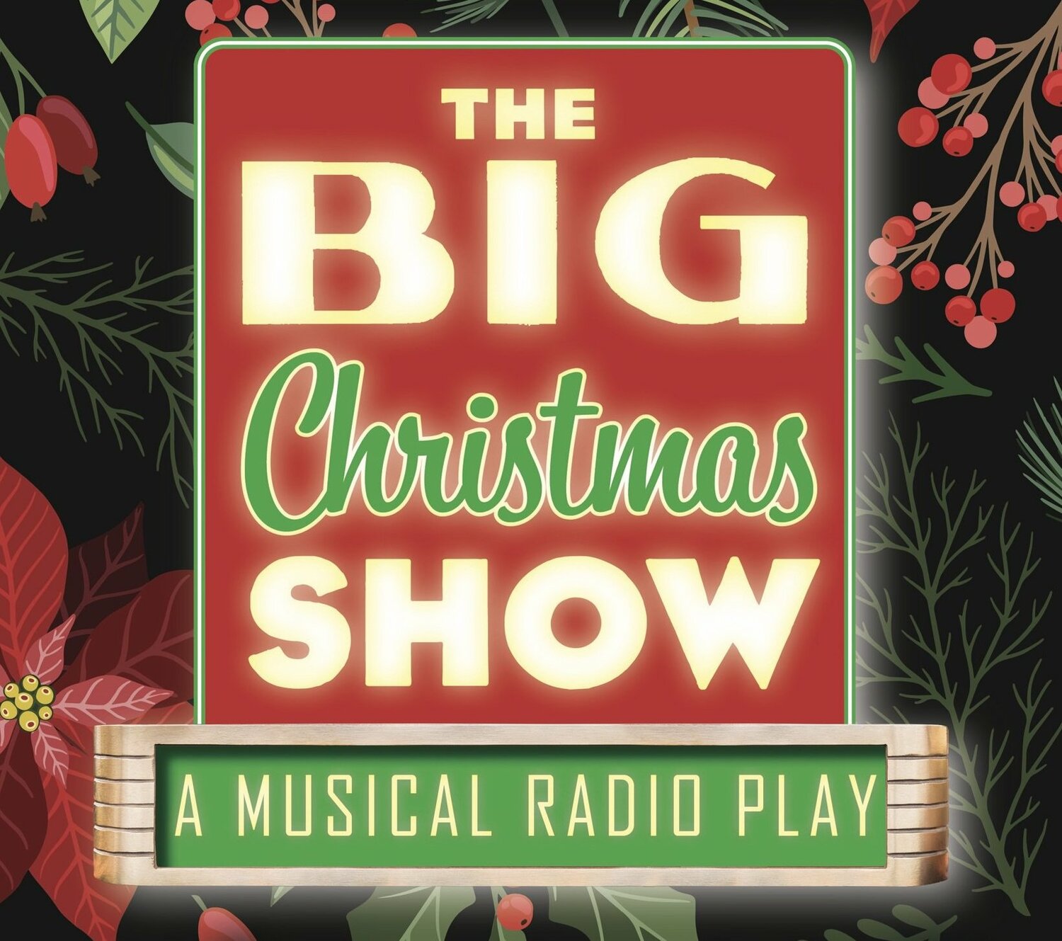 “The Big Christmas Show, A Live Radio” a new holiday play with music by Joe Landry and Michael Disher, premieres at Southampton Arts Center in December. COURTESY SAC