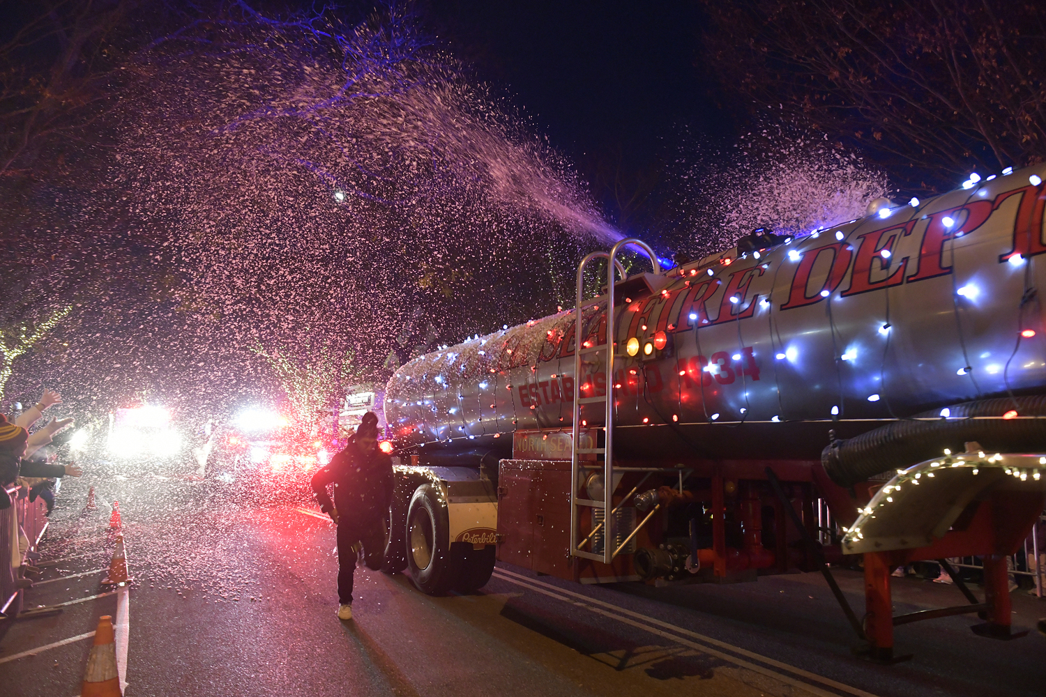 The North Sea Fire Department made it snow during 