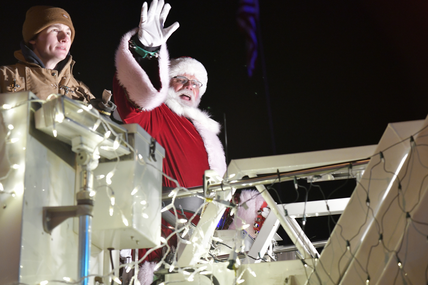 Santa arrives via Southampton Ladder Truck.