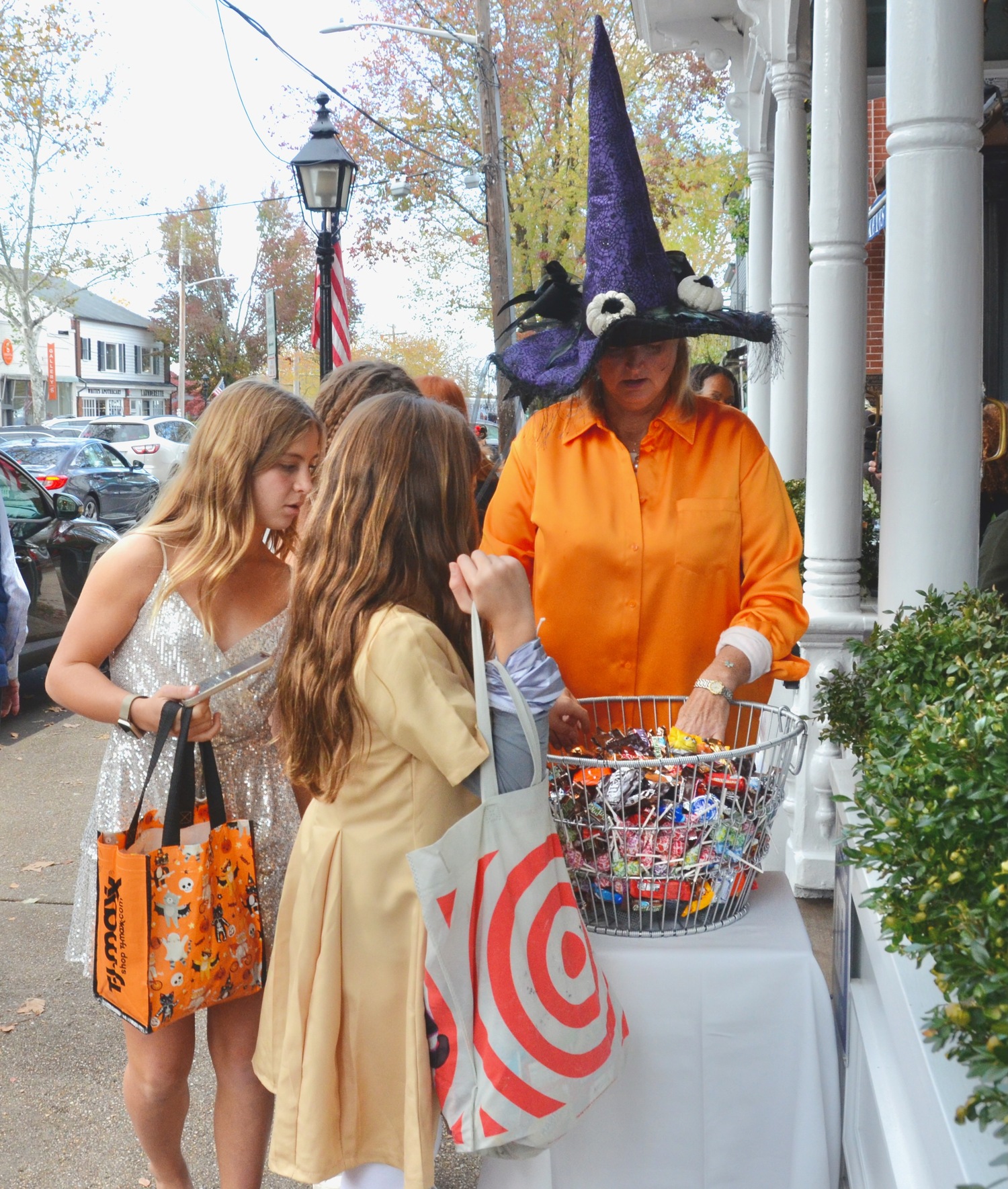 On the Pumpkin Trail in Sag Harbor on Halloween.