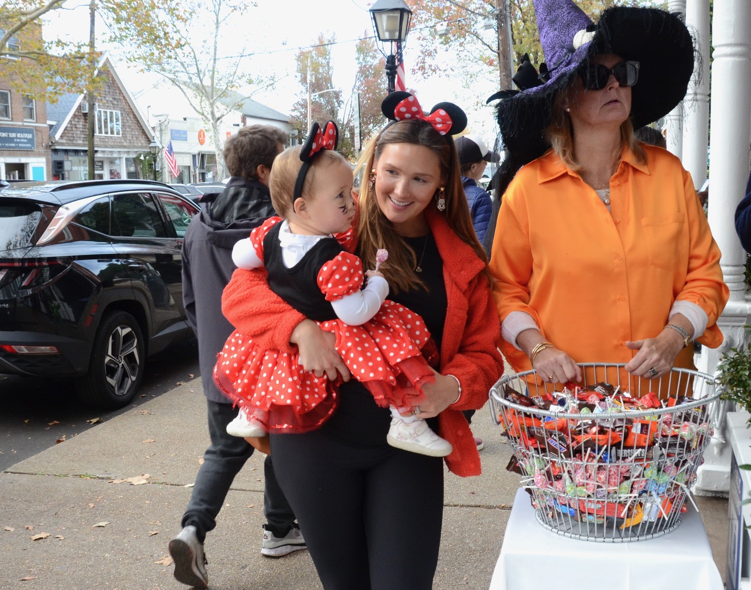 Lilly and Melanie Mahony on the Pumpkin Trail in Sag Harbor on Halloween.