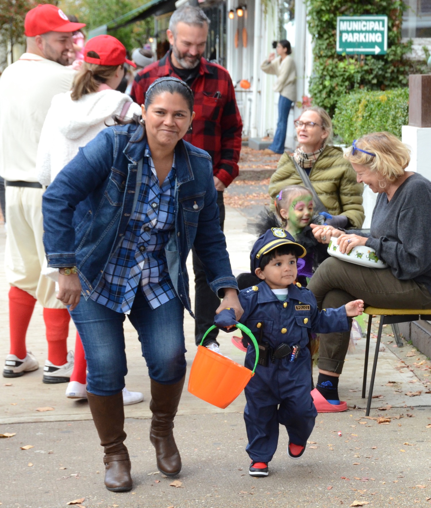 On the Pumpkin Trail in Sag Harbor on Halloween.