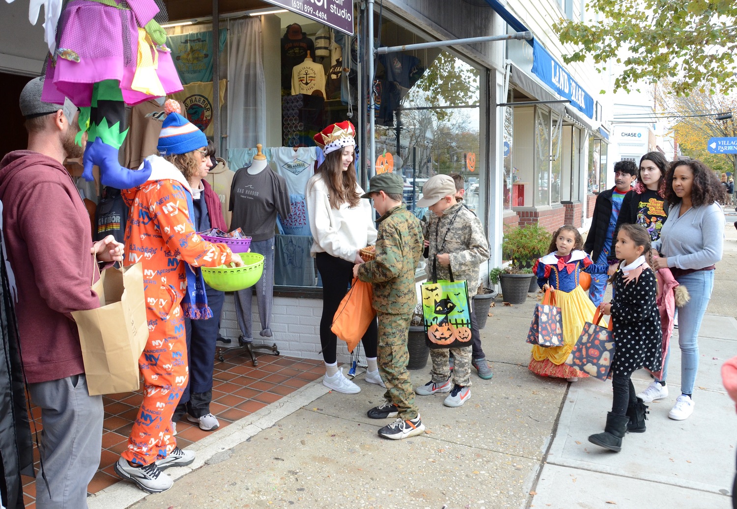 On the Pumpkin Trail in Sag Harbor on Halloween.