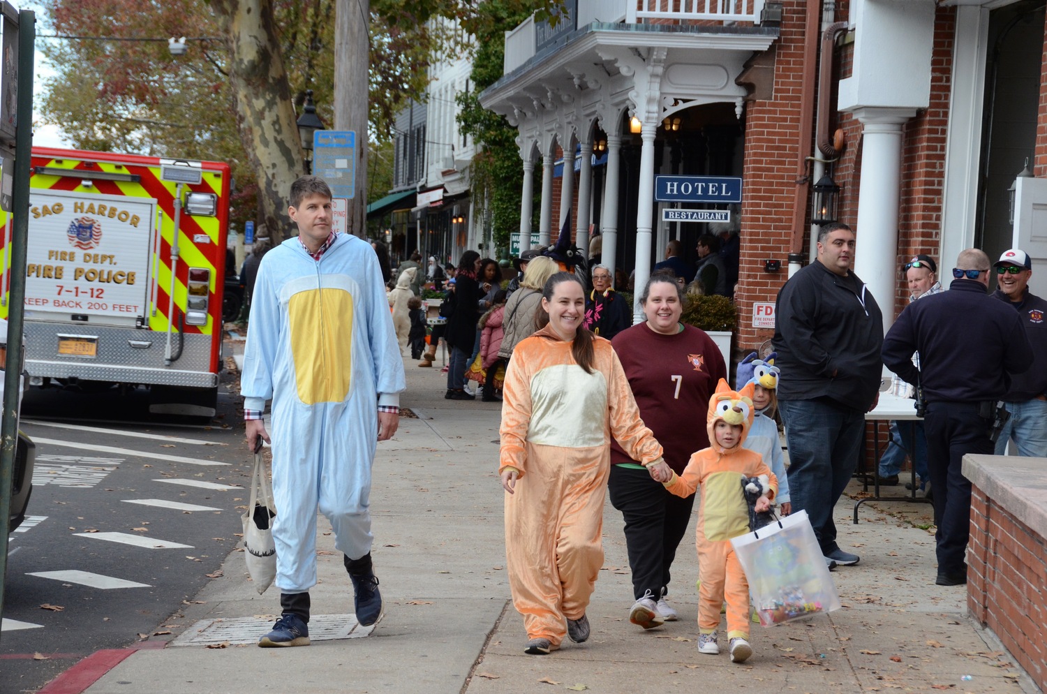 On the Pumpkin Trail in Sag Harbor on Halloween.