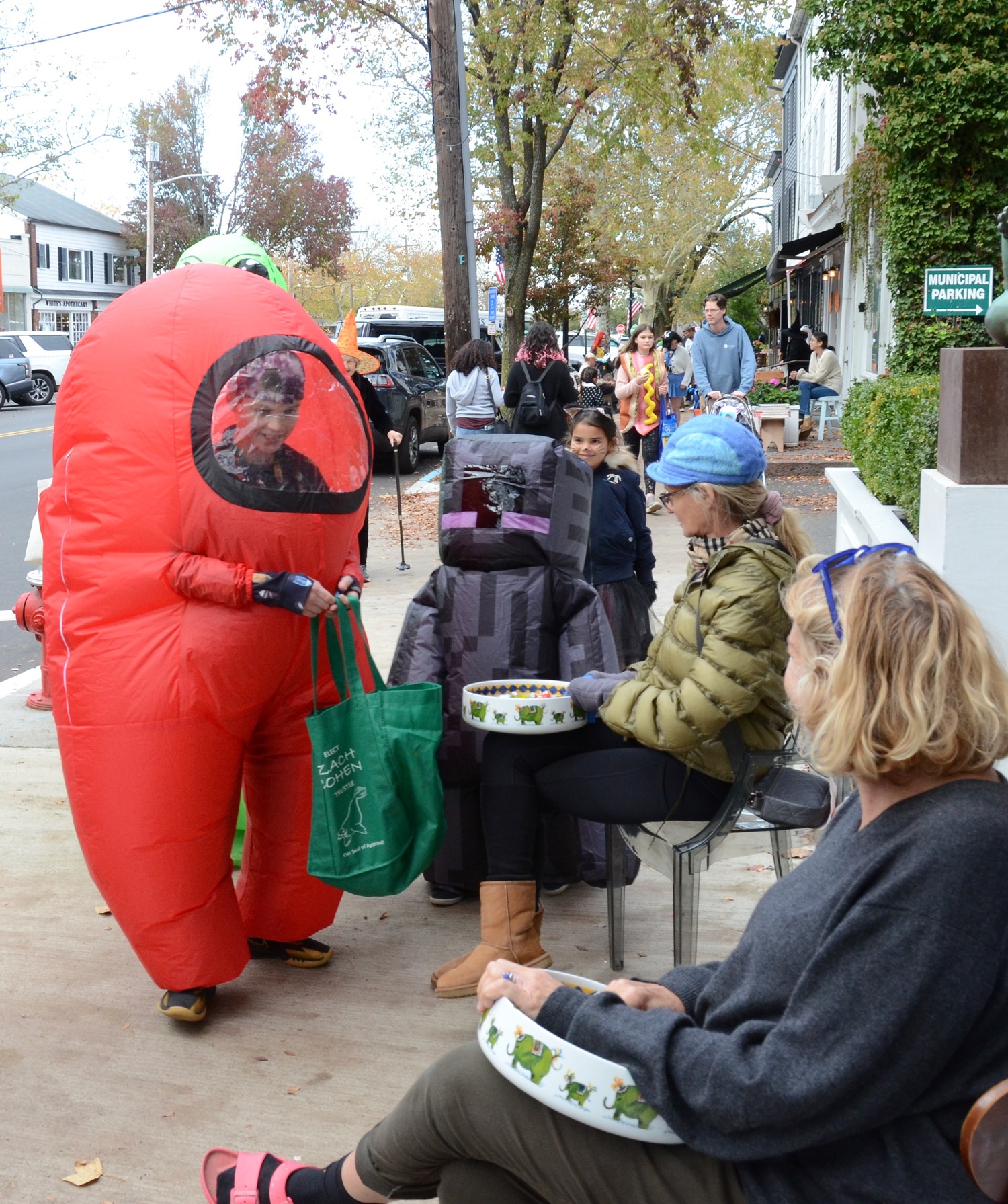 On the Pumpkin Trail in Sag Harbor on Halloween.