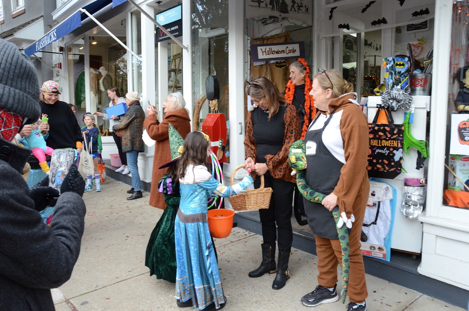 On the Pumpkin Trail in Sag Harbor on Halloween.