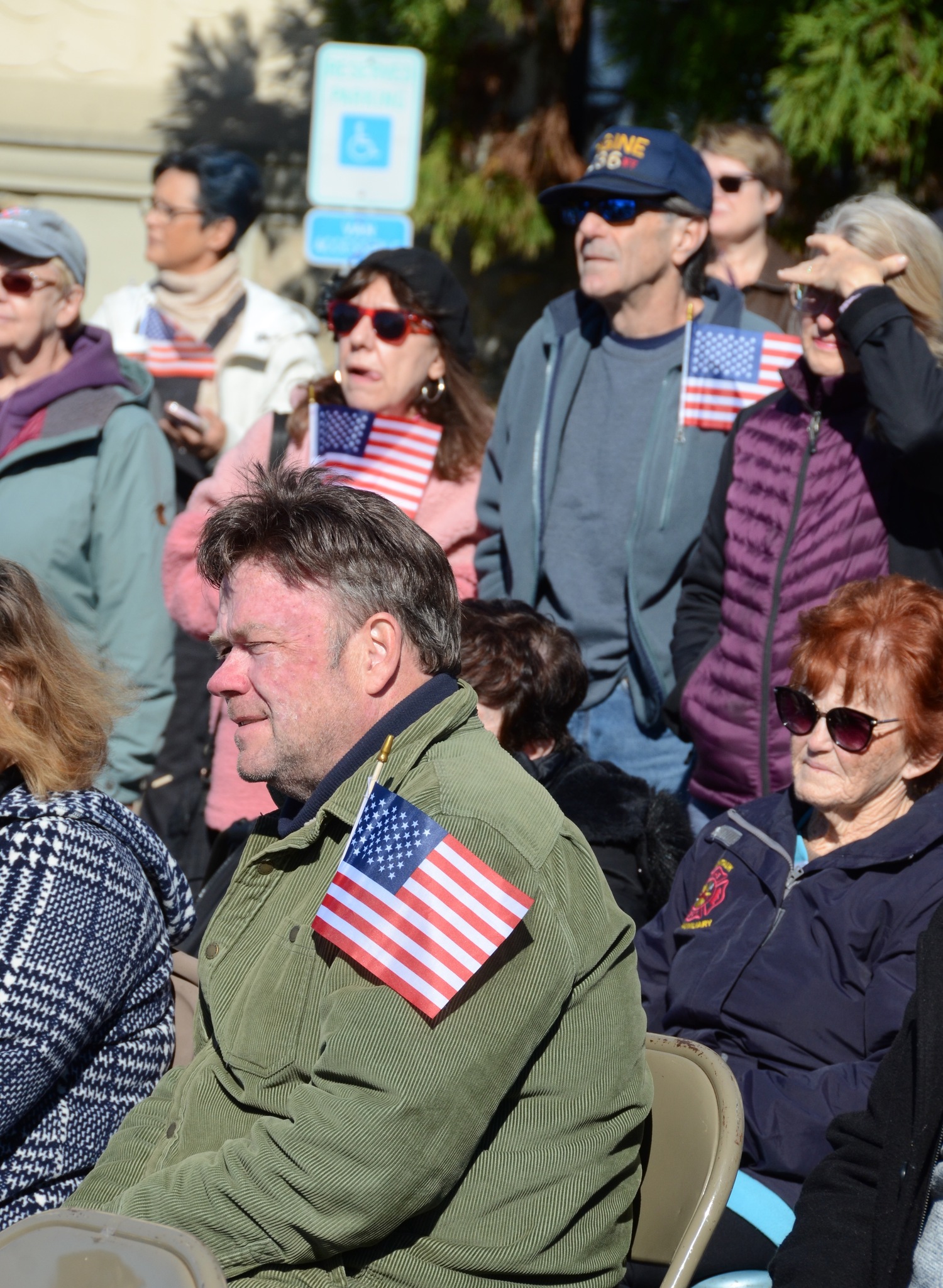 The Montauk Playhouse Community Center Foundation hosted its annual Veterans Day Flag Raising Ceremony on Saturday.  KYRIL BROMLEY