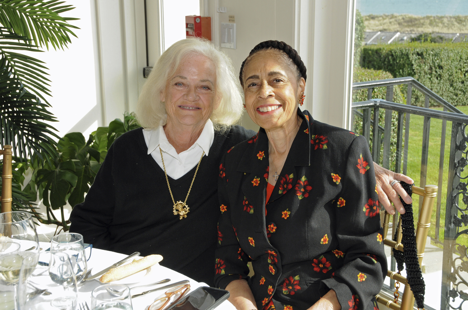 Penny Helm and Denise Shaw at the The Ladies' Village Improvement Society of East Hampton's 31st Annual Landmarks Luncheon at the  Maidstone Club in East Hampton on Saturday Guest keynote speaker was author, critic, curator and cultural historian Alastair Gordon, whose presentation, 