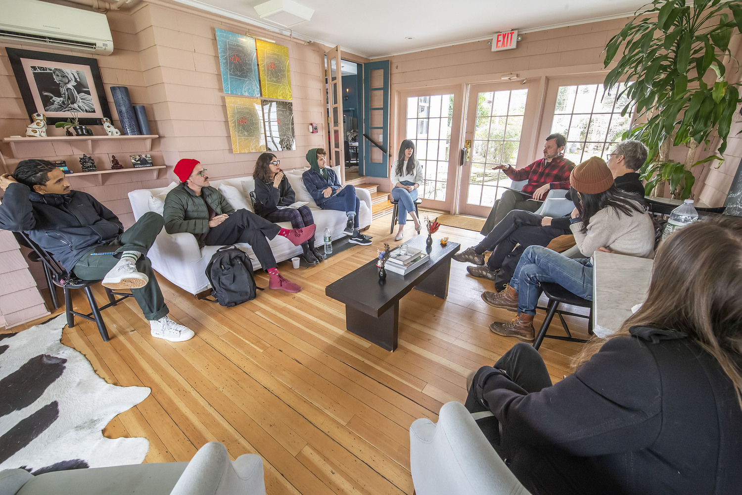 Mentors and writers taking part in HamptonsFilm's Screenwriters Lab in East Hampton in 2022. Submissions are now open for the 2024 lab, which will take place April 5 to 7. MICHAEL HELLER