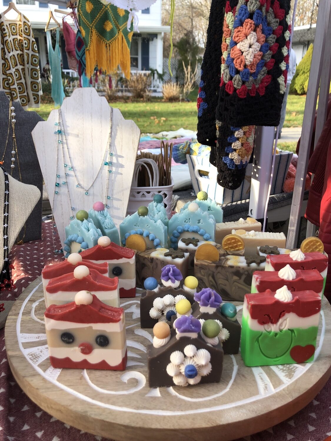 Holiday themed handmade soaps offered for sale last year at the inaugural 