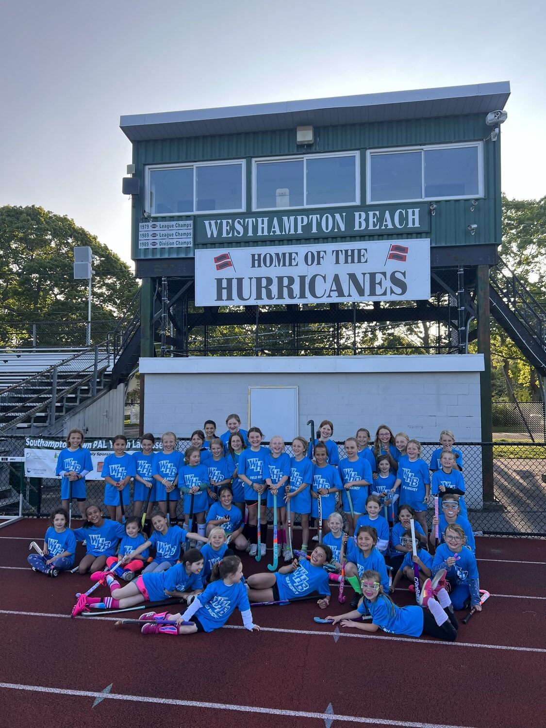 Elementary school students from Westhampton Beach and its feeder districts at a field hockey clinic in June on the Westhampton Beach High School turf.