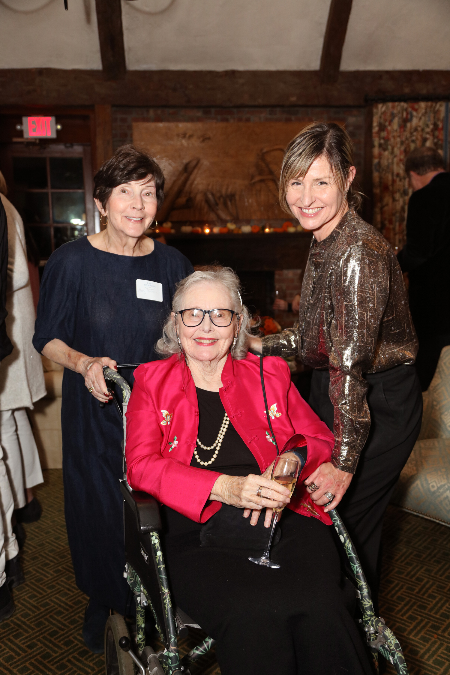 Mary Busch, Mardie Gorman, Coraline Gorman at the Maidstone for the East Hampton House & Garden Tour kick-off cocktail party on Friday. ROSSA COLE