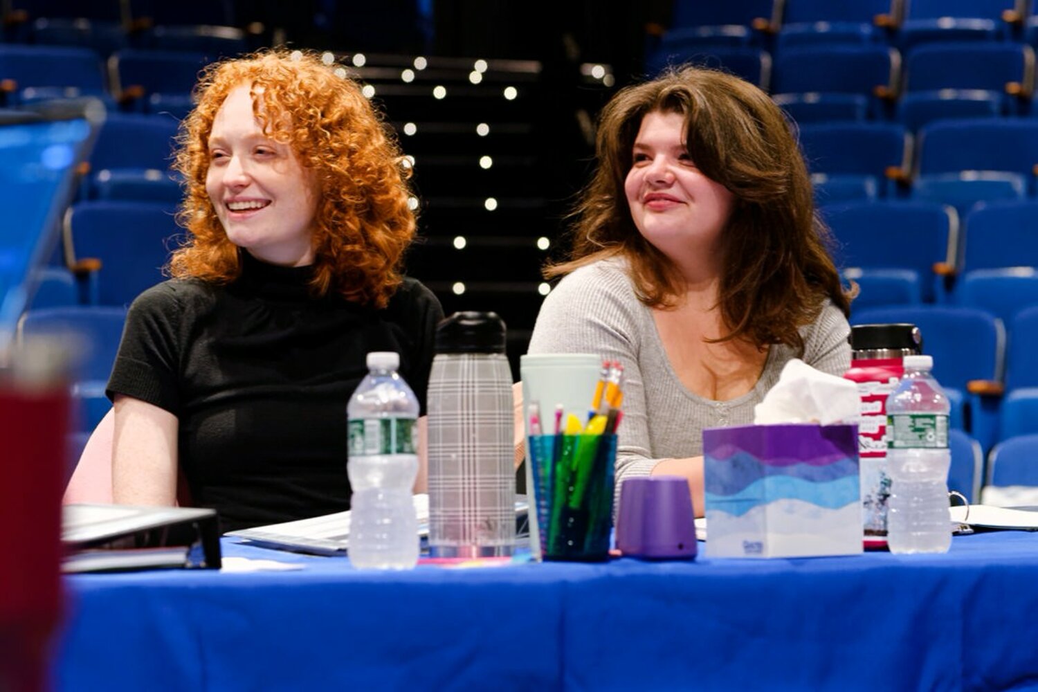 Kate Fitzgerald and Anna Francesca Schiavoni  during the first read-through of Arthur Miller's 