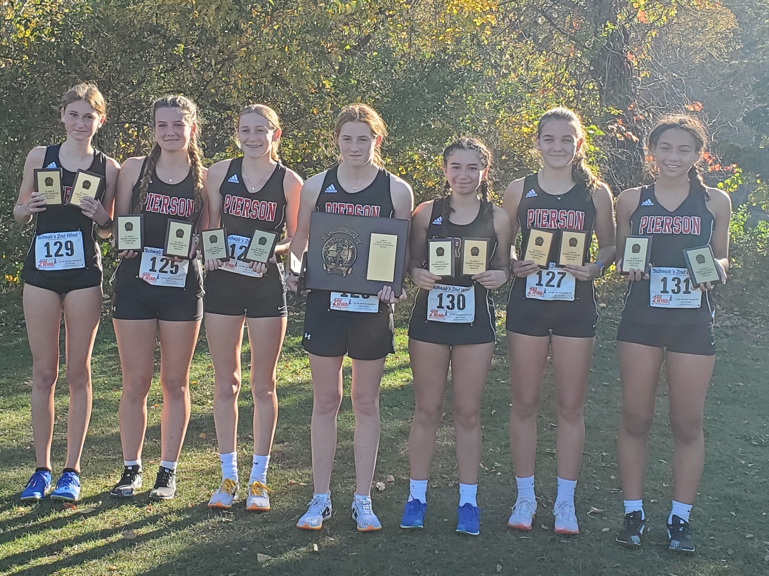 The Pierson girls cross country team won its fifth consecutive county title on Friday.