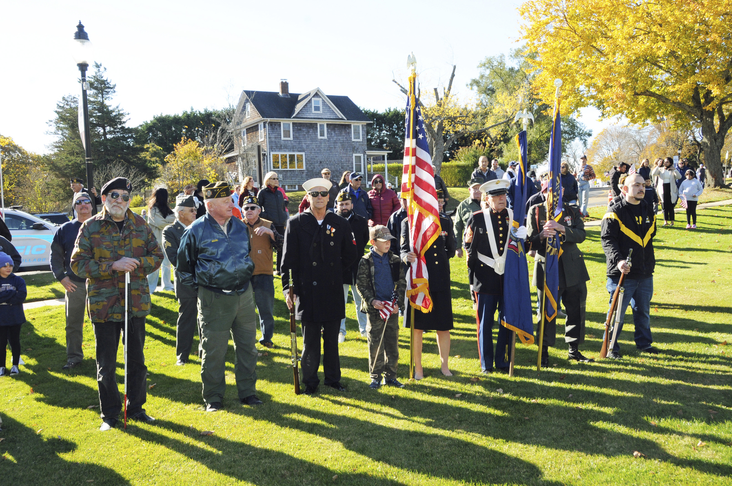 The Veterans Day observance in East Hampton on Saturday.  RICHARD LEWIN