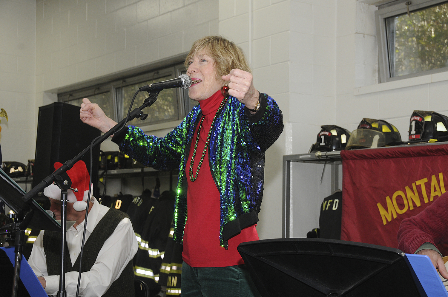 Sarah Conway performs at the Montauk Fire Department's Senior Holiday Party last year.  RICHARD LEWIN