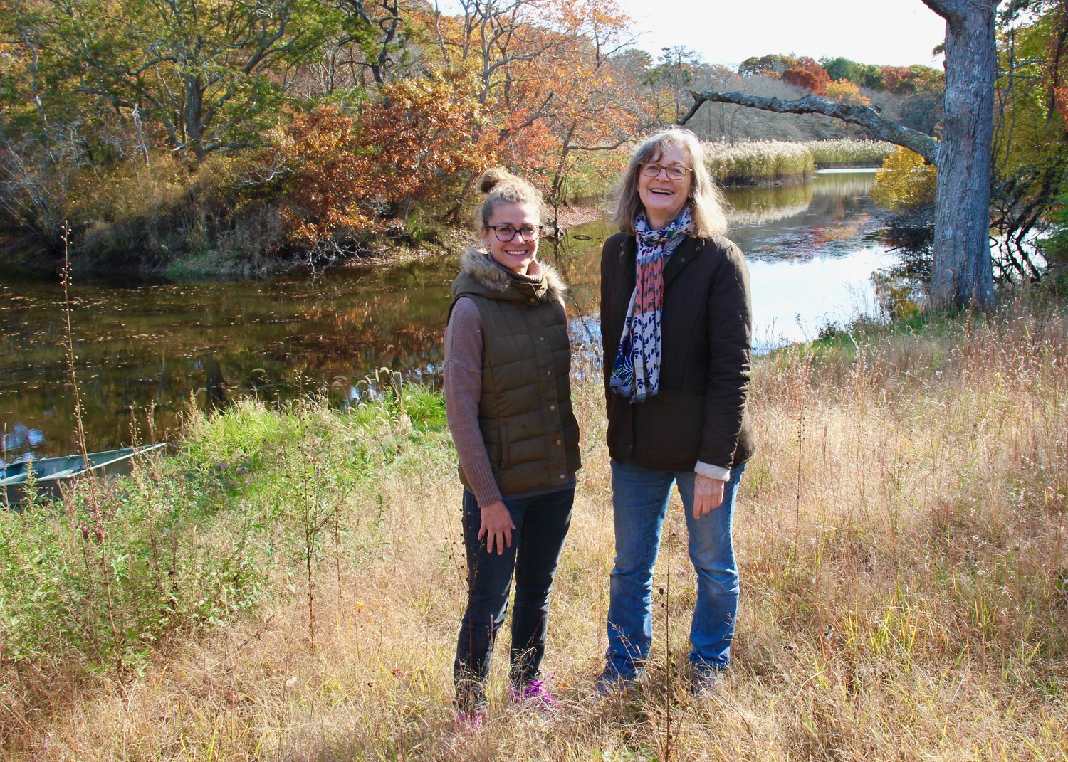Laura Tooman, left, will take over as executive director of the Friends of Georgica Pond from the groups founding director, Sara Davison, this month. 
KYRIL BROMLEY
