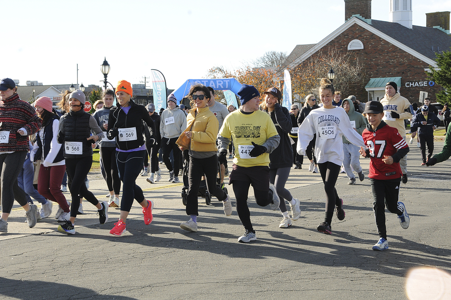 The 47th annual Turkey Run For Fun in Montauk on Thanksgiving Day.   RICHARD LEWIN