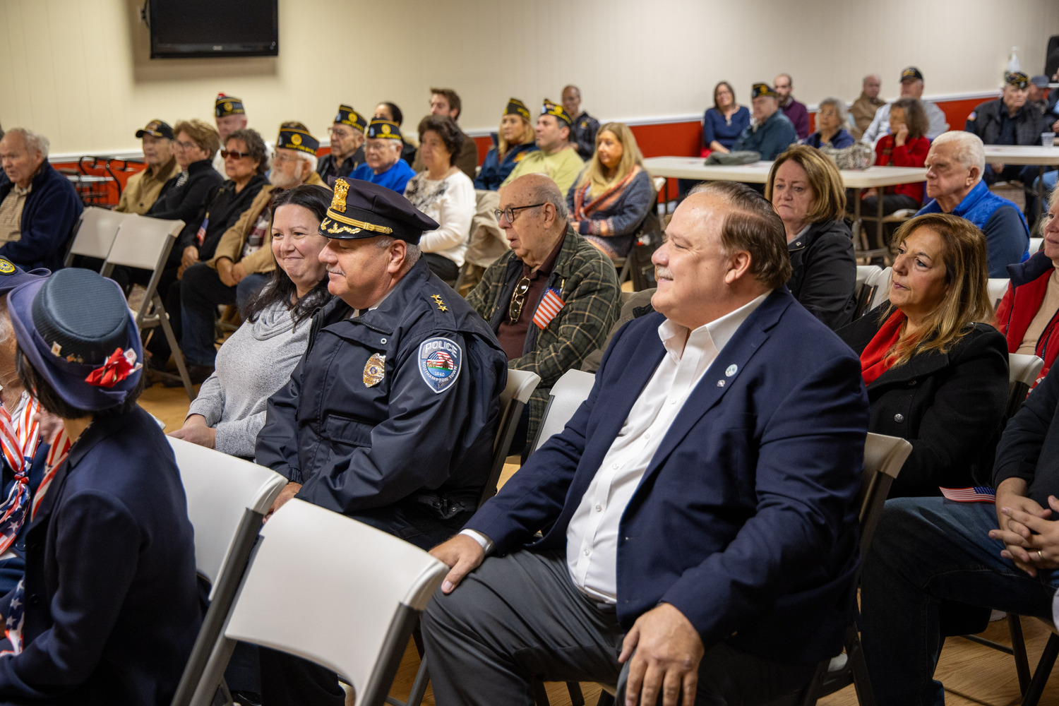 The Veterans Day ceremony at the American Legion Hand-Aldrich Post 924 in Hampton Bays on Saturday.