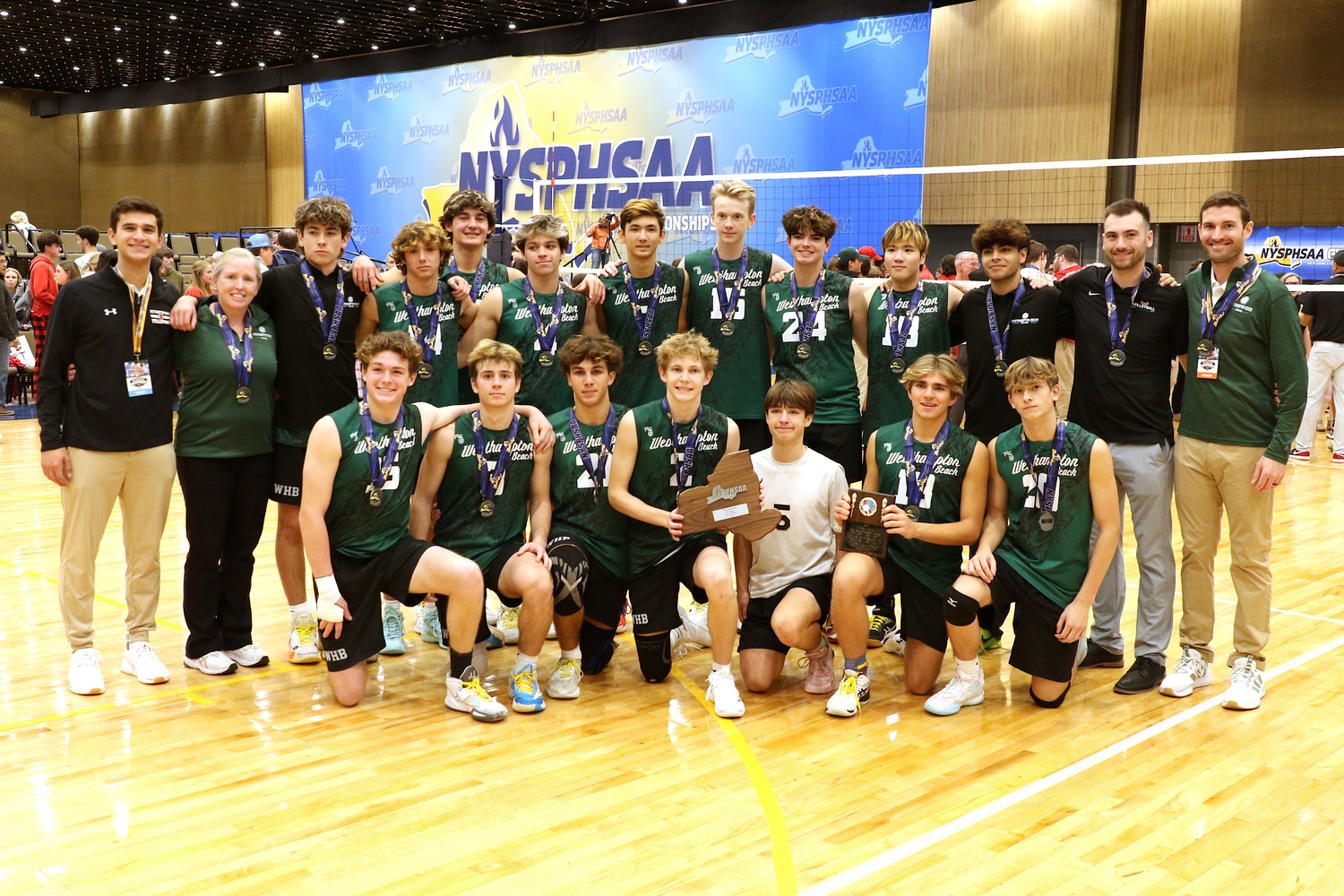 Westhampton Beach's boys volleyball team made it to the state final for the first time in school history. MARK DEBORTOLI