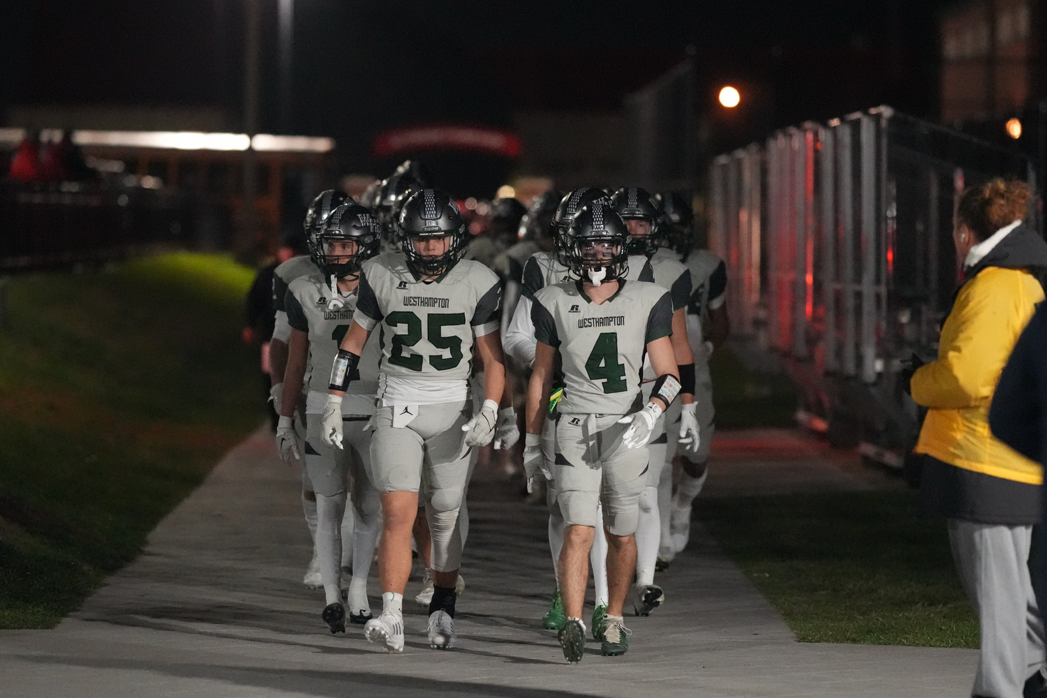 Westhampton Beach's football team ended its season with a 17-0 Division III semifinal loss to East Islip November 10. RON ESPOSITO