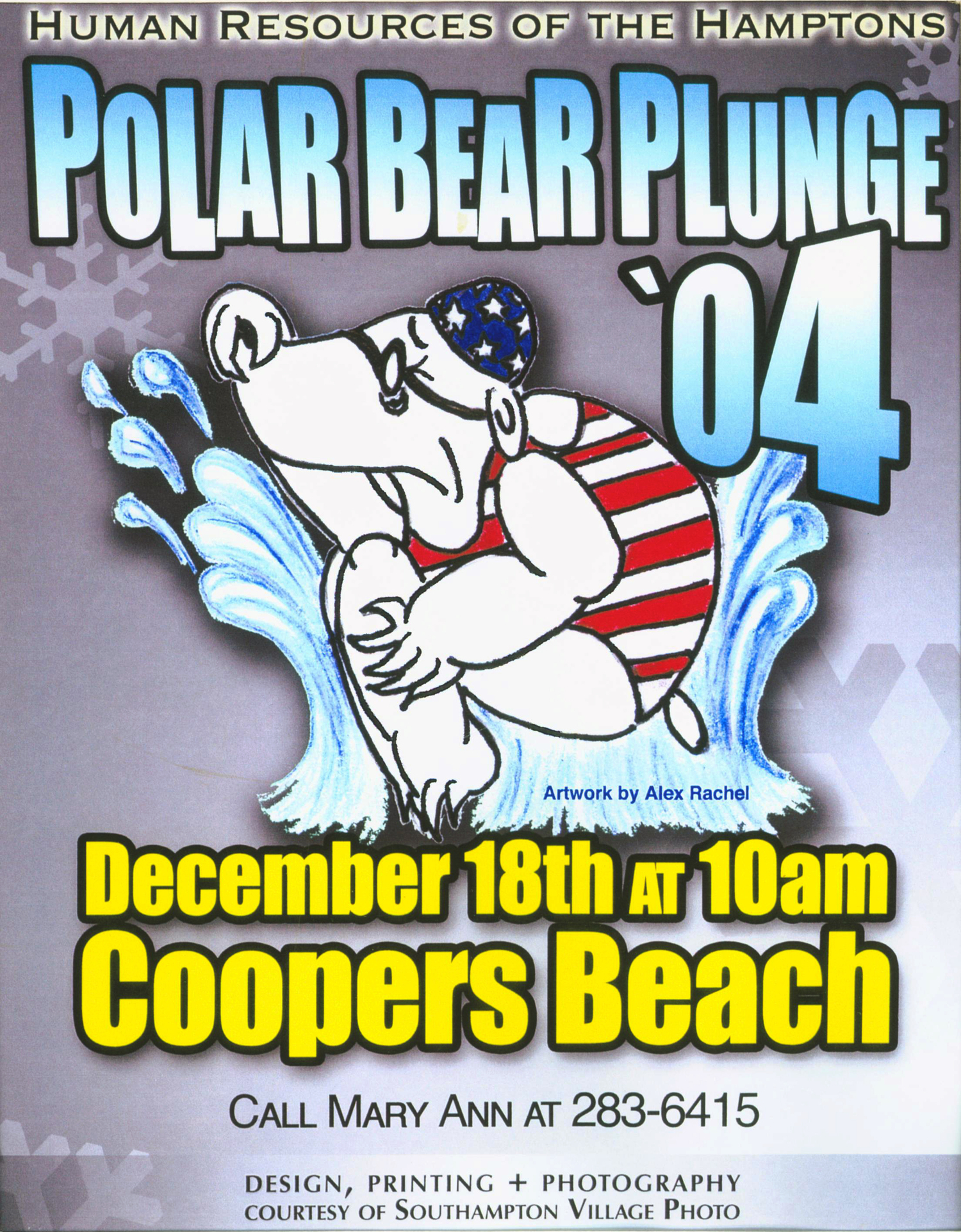 The flier for the first Polar Bear Plunge in 2004.