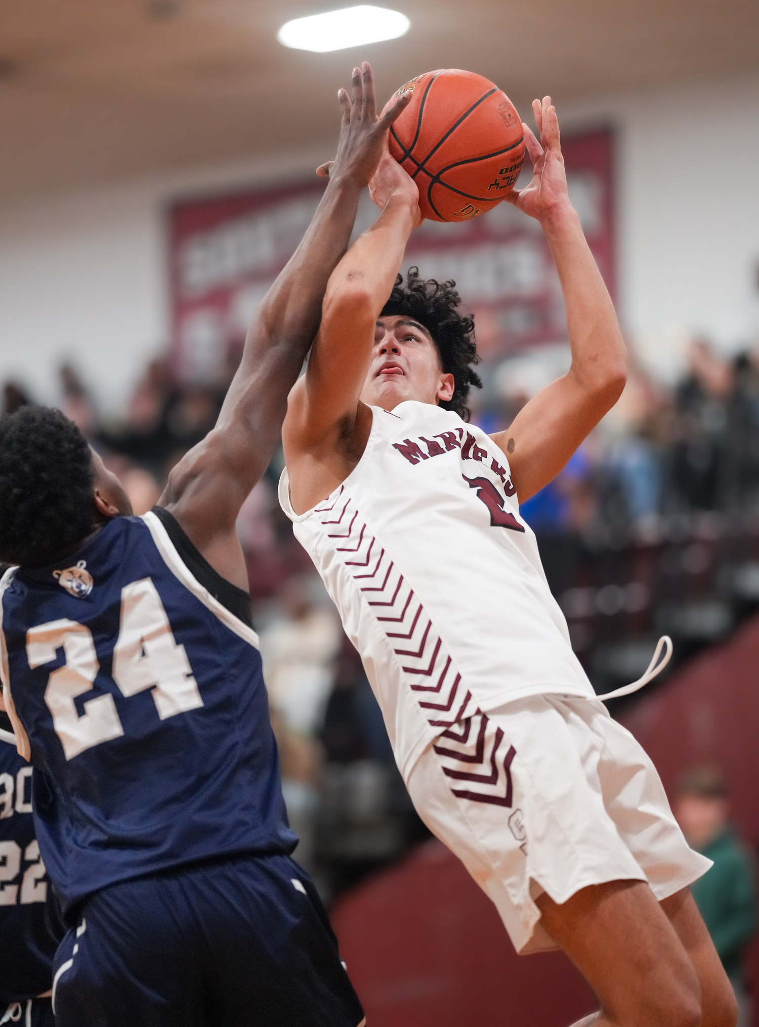 Southampton sophomore Alex Franklin goes up for a contested shot.   RON ESPOSITO/SOUTHAMPTON SCHOOL DISTRICT