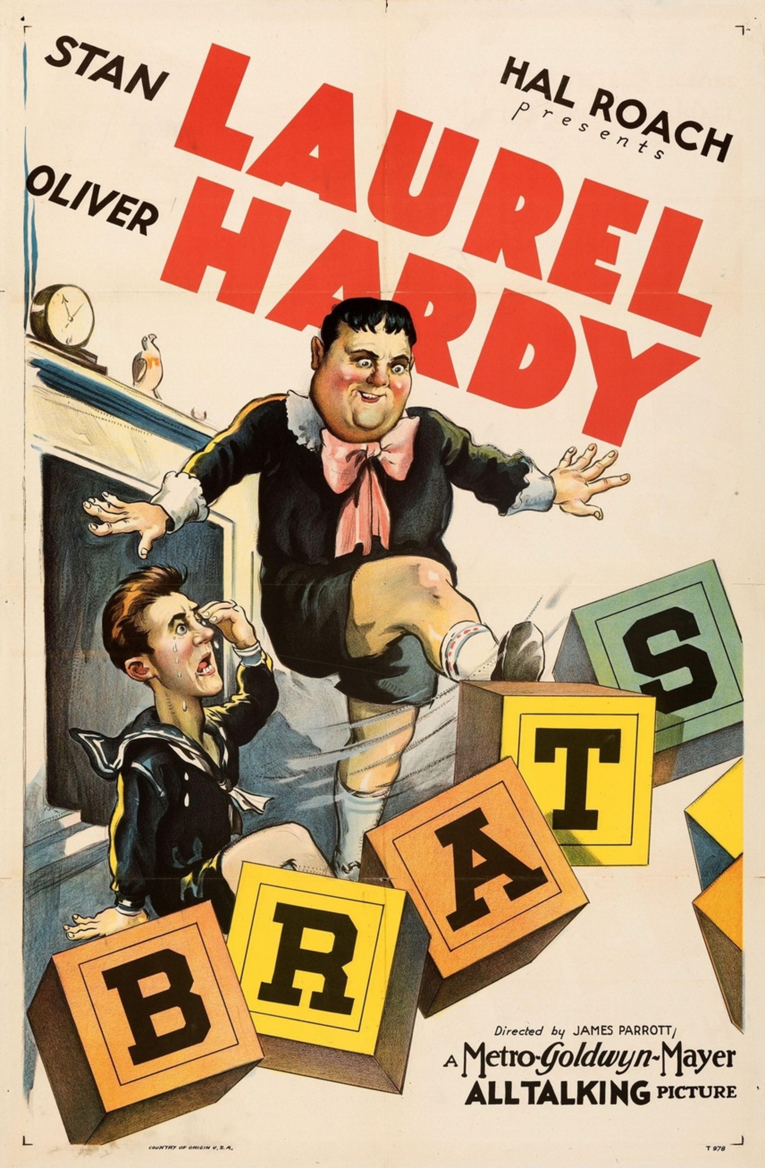 Poster for the 1930 Laurel and Hardy film “Brats” (directed by James Parrott).
