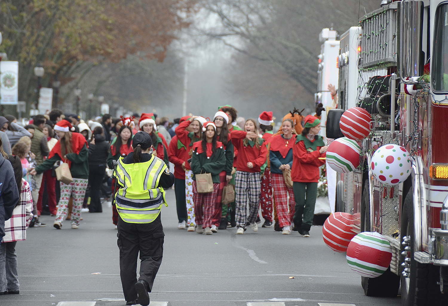 The Santa Parade on Main Street in East Hampton Village on Saturday.