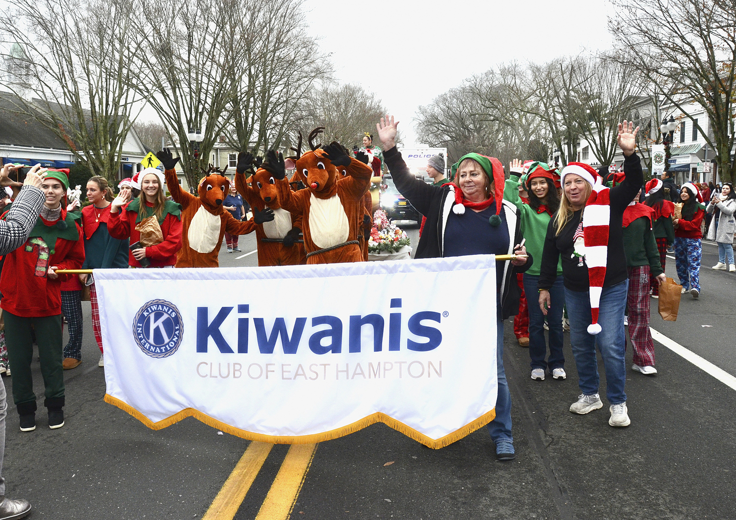 The East Hampton Kiwanis Club in the Santa Parade on Saturday.