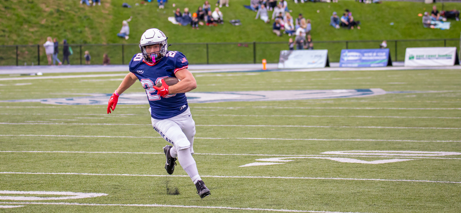 Westhampton's Dylan Laube, a senior running back for the University of New Hampshire, rushed for 2,095 all-purpose yards this season. UNIVERSITY OF NEW HAMPSHIRE ATHLETICS